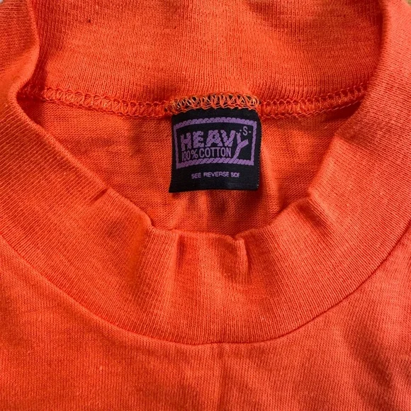 VINTAGE 1975 GEORGE HARRISON EXTRA TEXTURE ORANGE T SHIRT SIZE SMALL - Picture 5 of 5